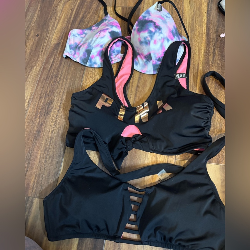 NWT mixed size Pink Victoria secret bikini tops